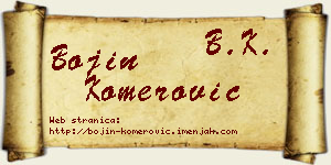 Bojin Komerović vizit kartica